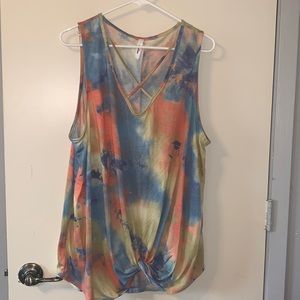 Tie dye Wide Strap Tank Top XL